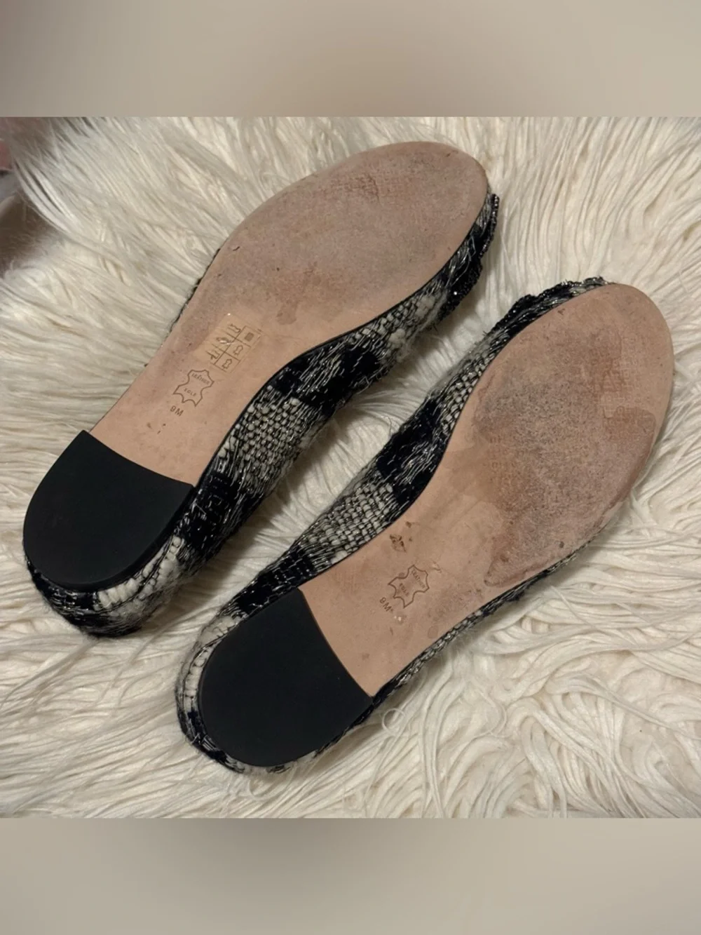 TORY BURCH |  CRYSTAL BOW BALLET~  WOOL CASTRES ~ Size 9